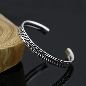 Hot Selling Silver Color Vintage Decorative Leaves Pattern Open Bracelet Bangle - The Jewellery Supermarket